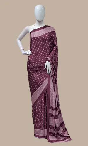 Plum Printed Sari