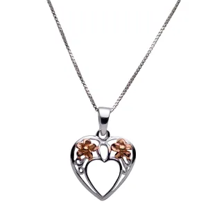 Plumeria Heart Silver Pendant