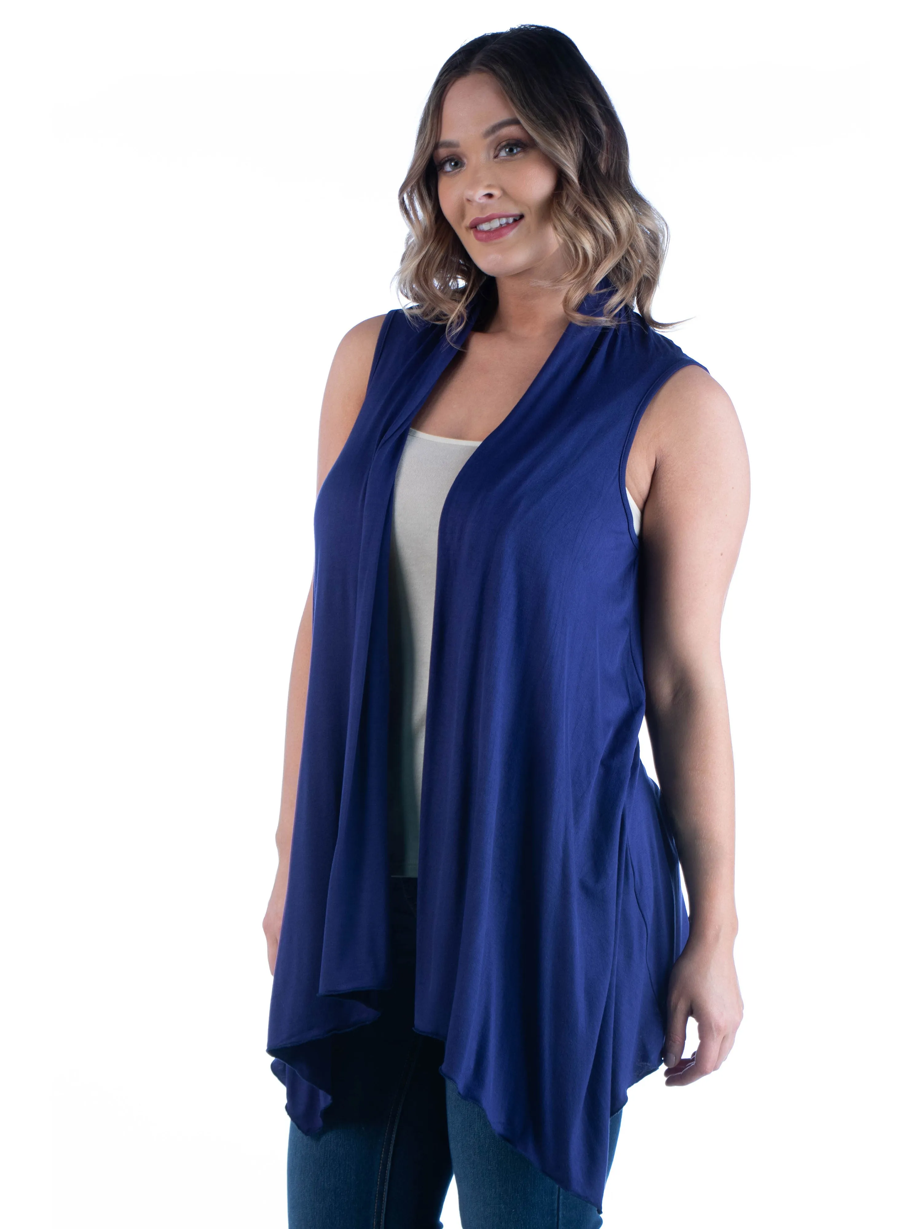 Plus Size Asymmetric Open Front Cardigan