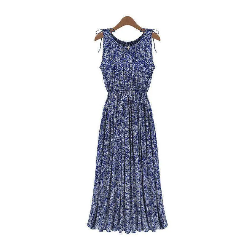 Plus Size - Blue Boho Long Maxi Beach Dress  (US 18W-26W)