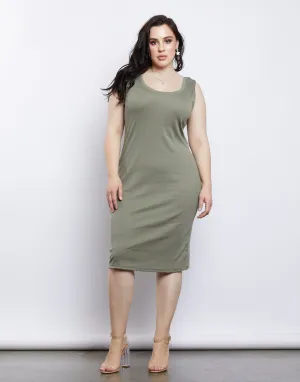 Plus Size California Girl Ribbed Tank Dress