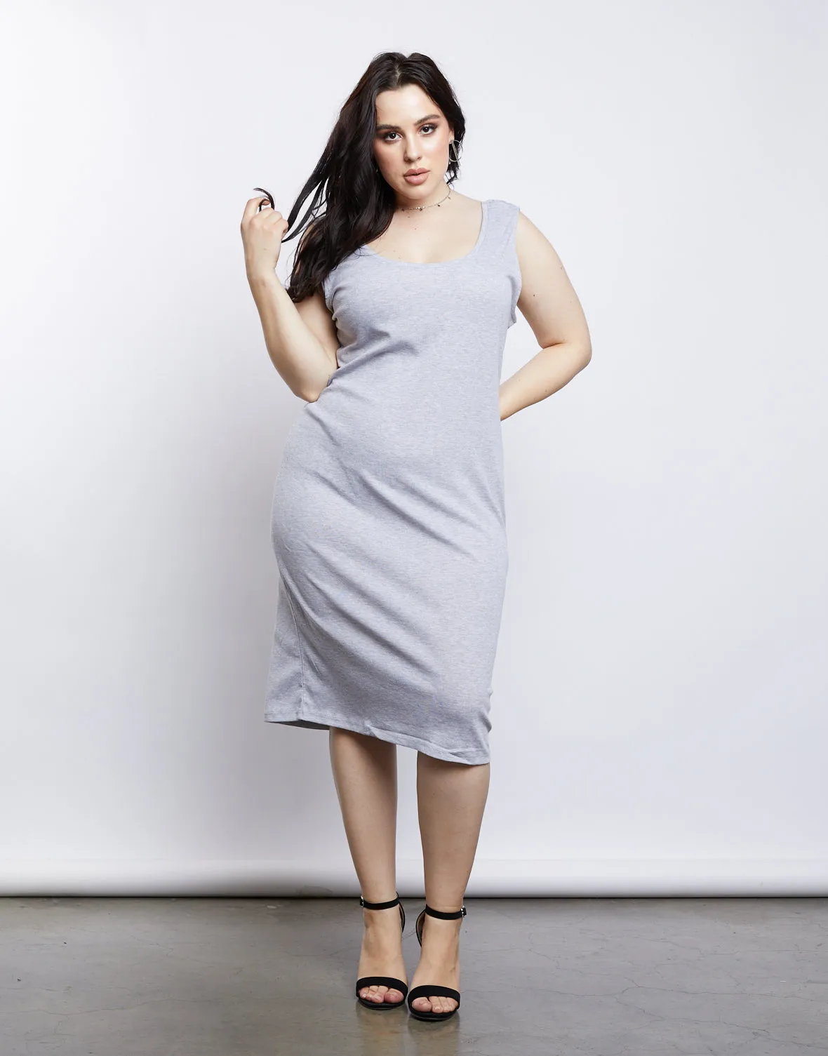 Plus Size California Girl Ribbed Tank Dress