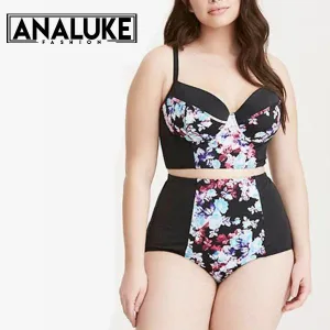 Plus Size Floral Printed Swimsuit