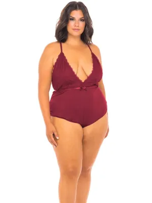 Plus Size Jersey Knit Rhubarb Pajama Romper