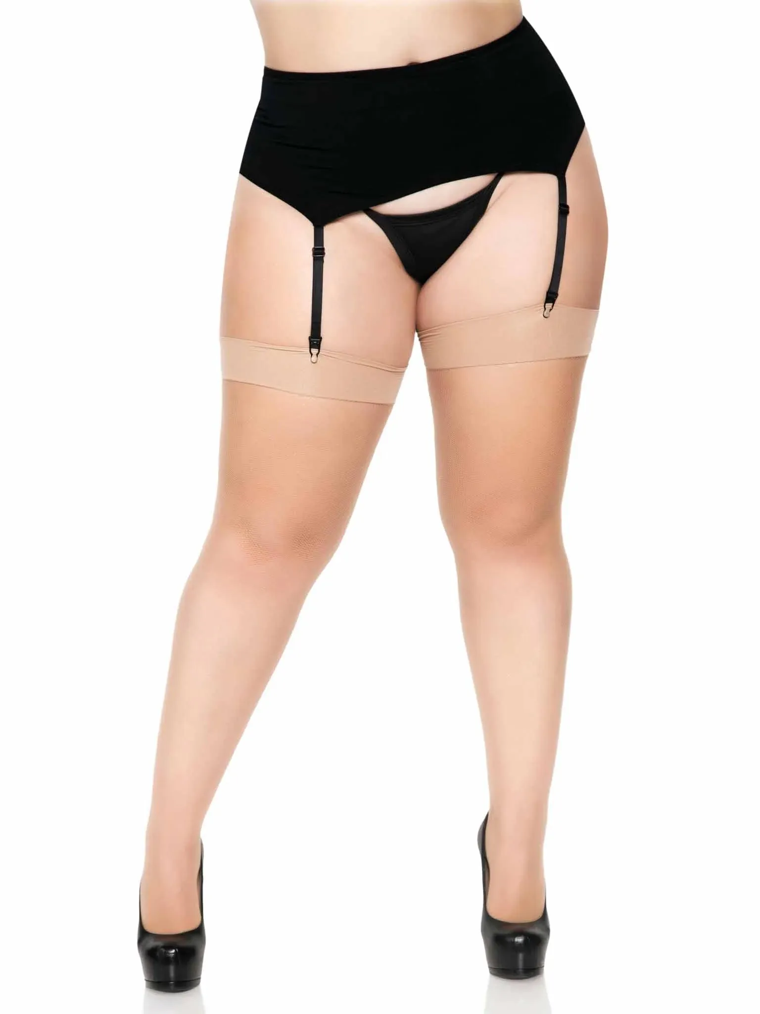 Plus Size Kumi  Net Thigh High Stockings