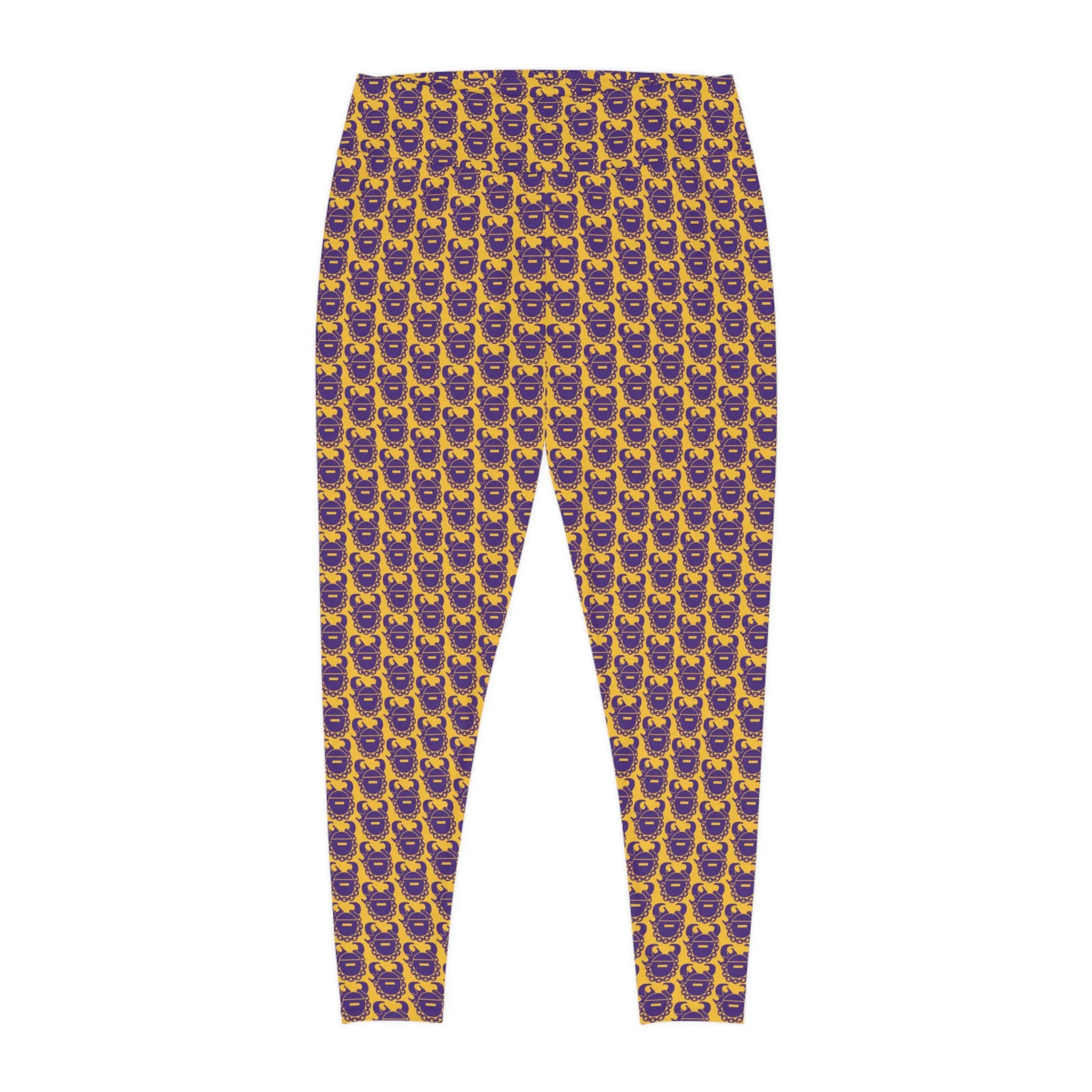 Plus Size Leggings - Gold/Purple Helmets