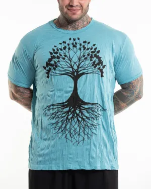 Plus Size Mens Tree of Life T-Shirt in Turquoise