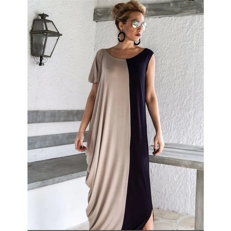 Plus Size One Shoulder Loose Long Dresses