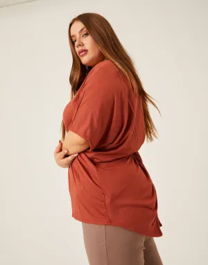 Plus Size Plain and Simple Twist Back Tee