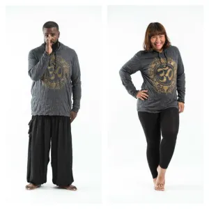 Plus Size Unisex Infinitee Om Hoodie in Gold on Black