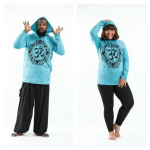 Plus Size Unisex Infinitee Om Hoodie in Turquoise