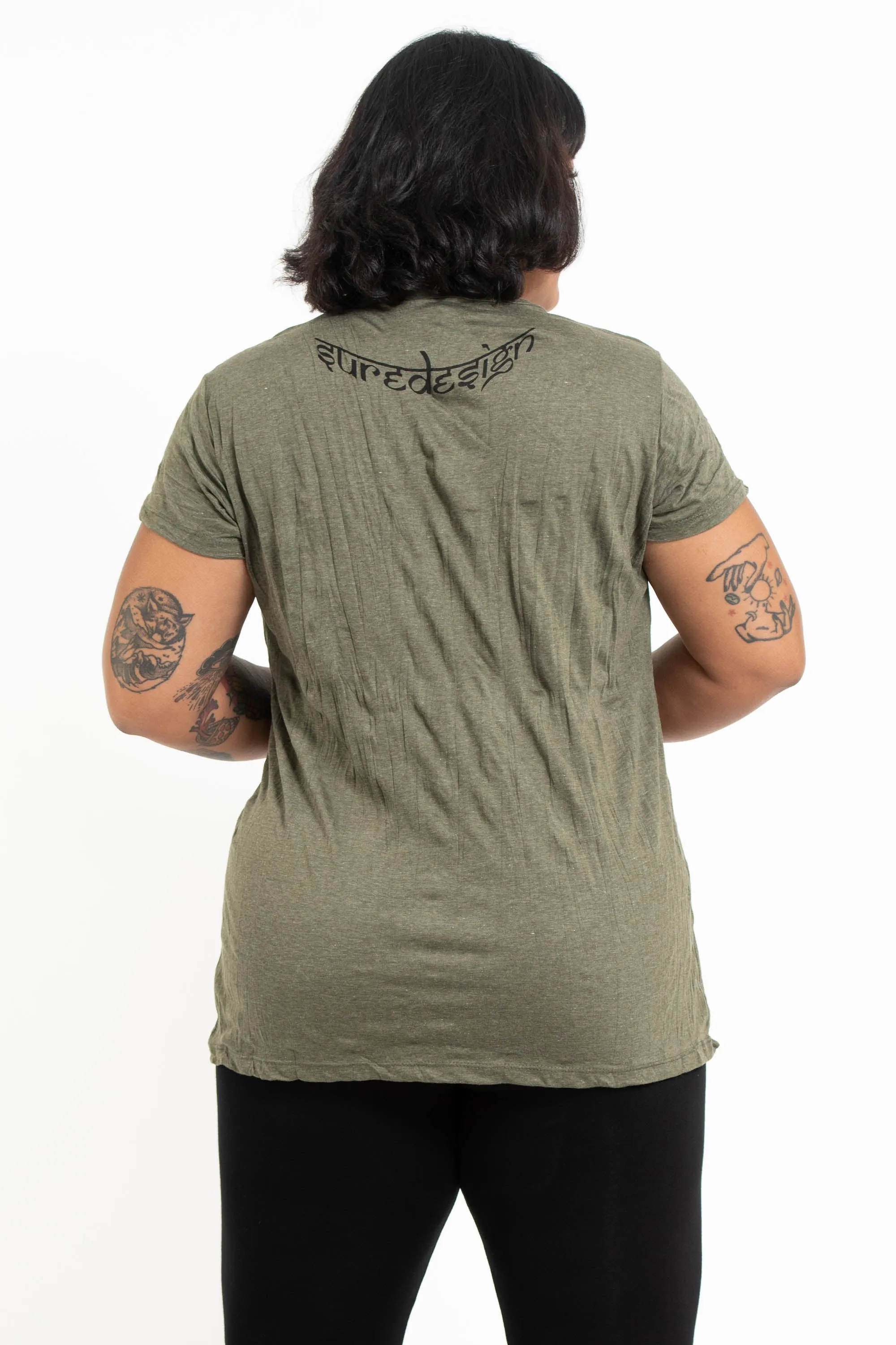 Plus Size Womens Magic Mushroom T-Shirt in Green