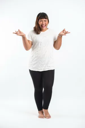 Plus Size Womens Solid Color T-Shirt in White