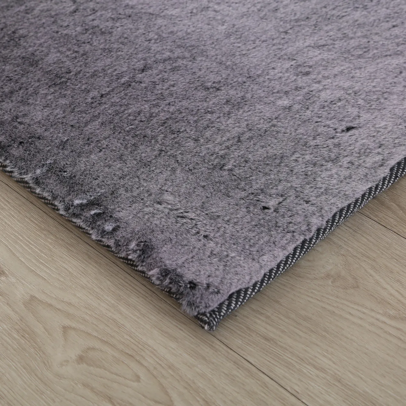 Plush Faux Fur Grey Rug