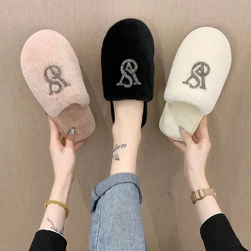 Plush Mule Slippers for Women