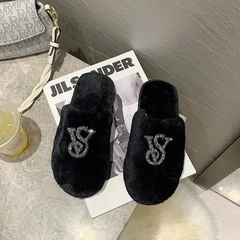 Plush Mule Slippers for Women