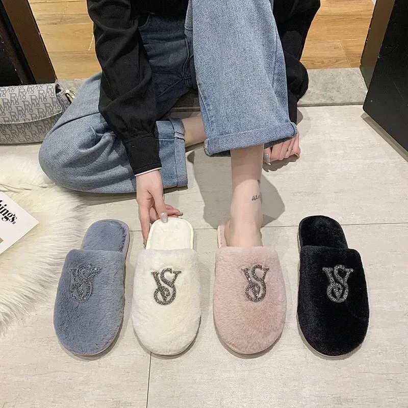 Plush Mule Slippers for Women