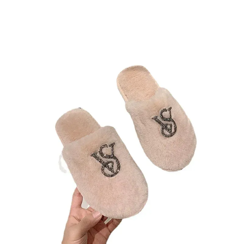 Plush Mule Slippers for Women