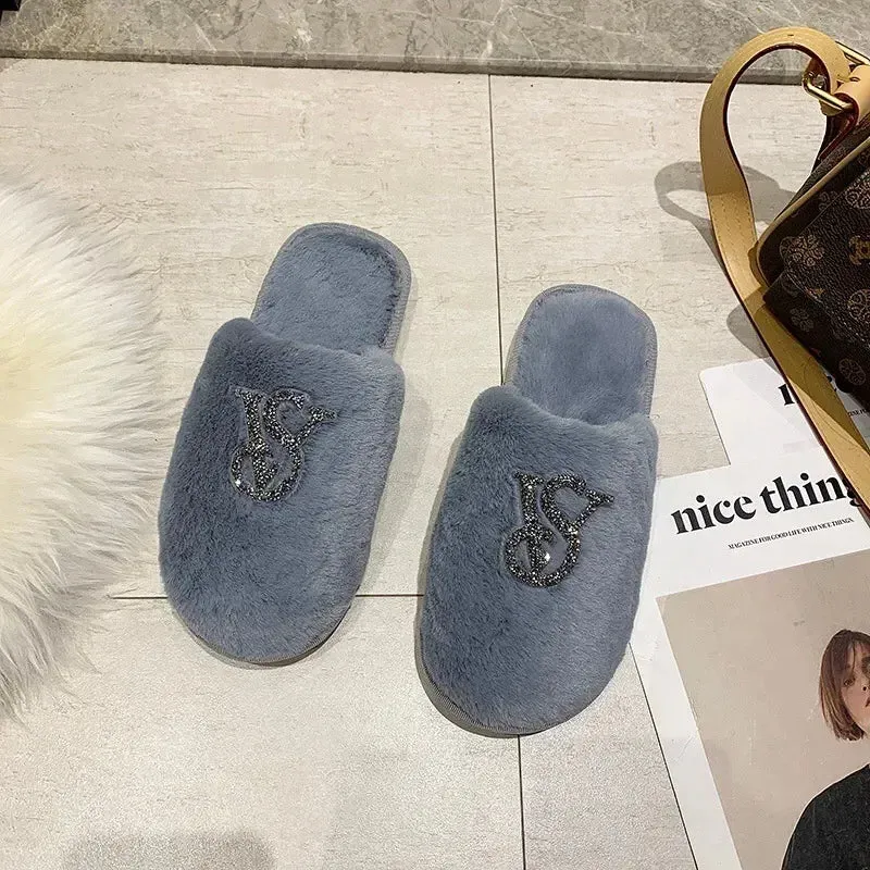 Plush Mule Slippers for Women