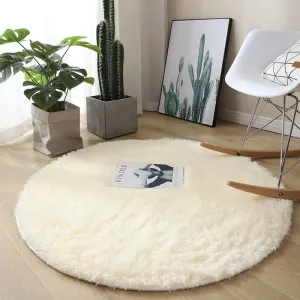 Plush Round Carpet with Fluffy Non-Slip Design