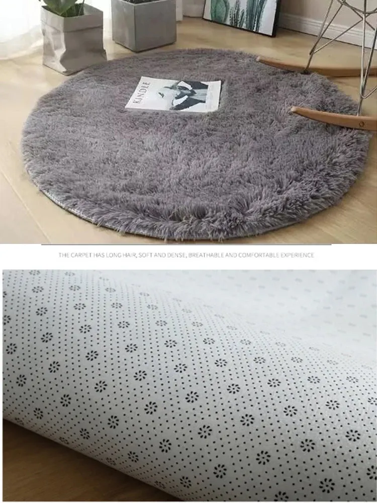 Plush Round Carpet with Fluffy Non-Slip Design