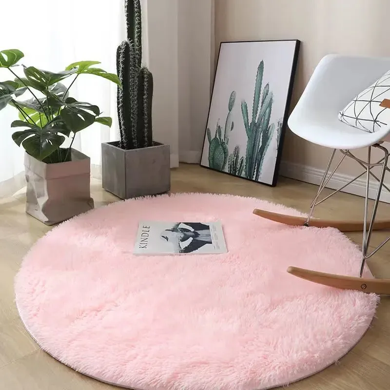 Plush Round Carpet with Fluffy Non-Slip Design