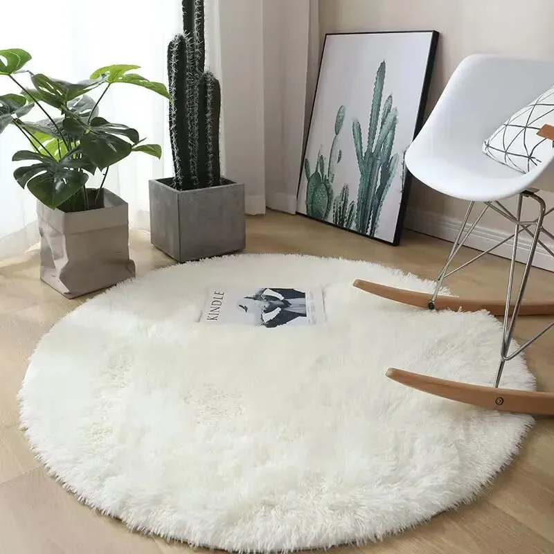 Plush Round Carpet with Fluffy Non-Slip Design