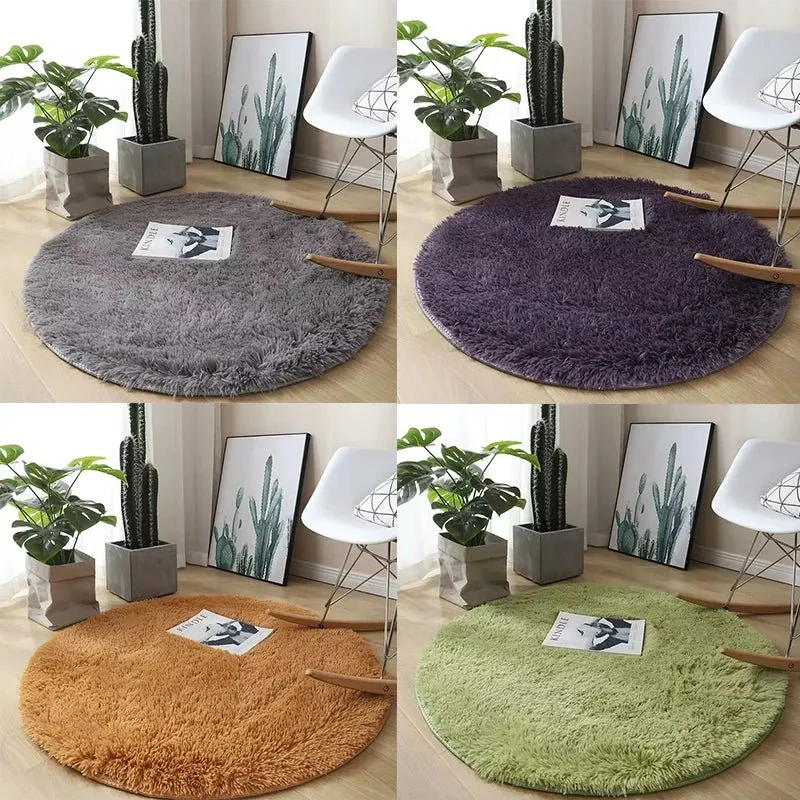 Plush Round Carpet with Fluffy Non-Slip Design