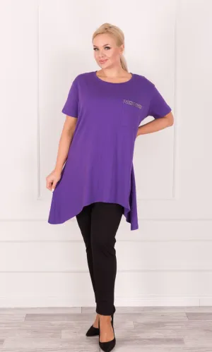 PLUSSIZE Top Paars Oversized