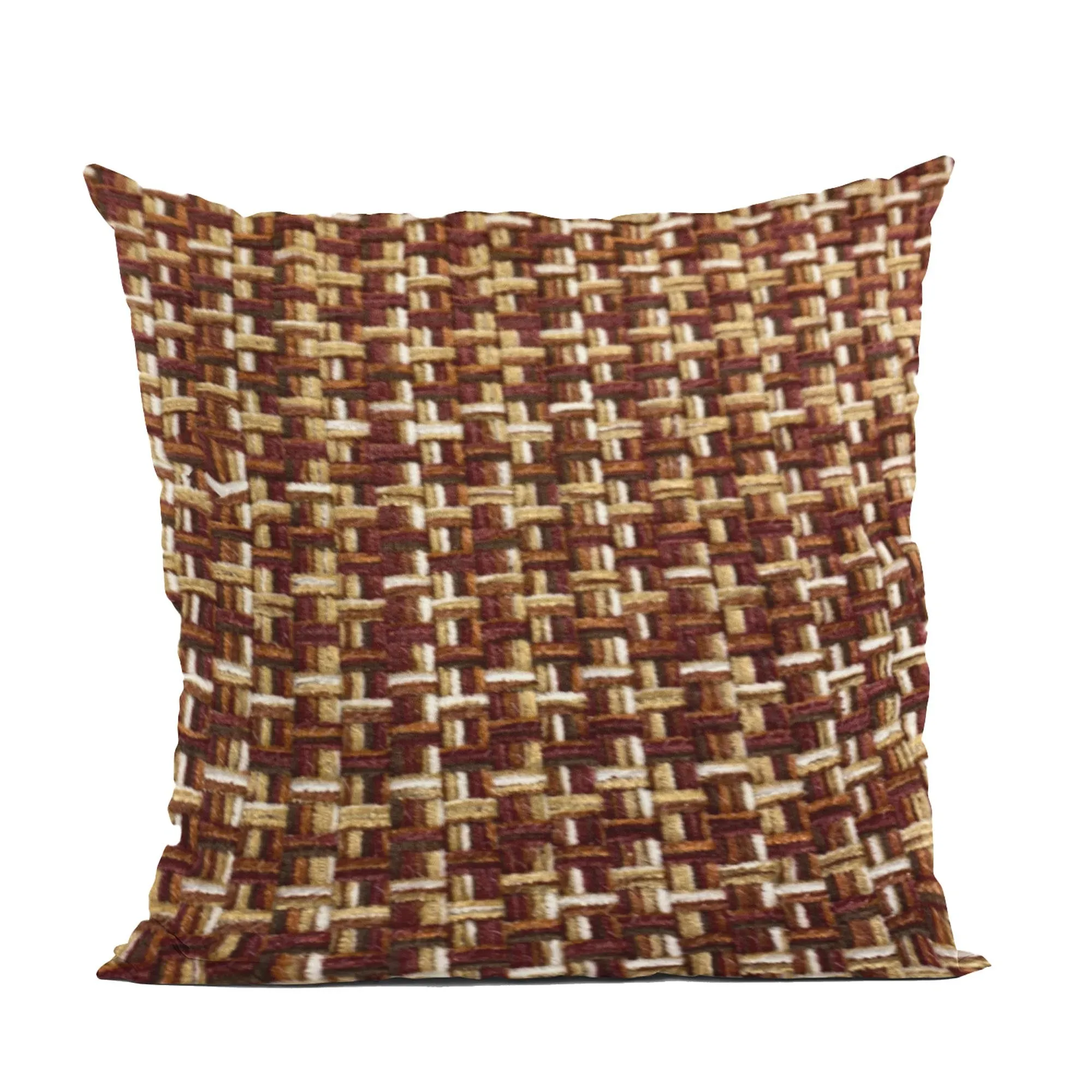 Plutus Brown Beige Earthy Houndstooth Houndstooth Luxury Throw Pillow