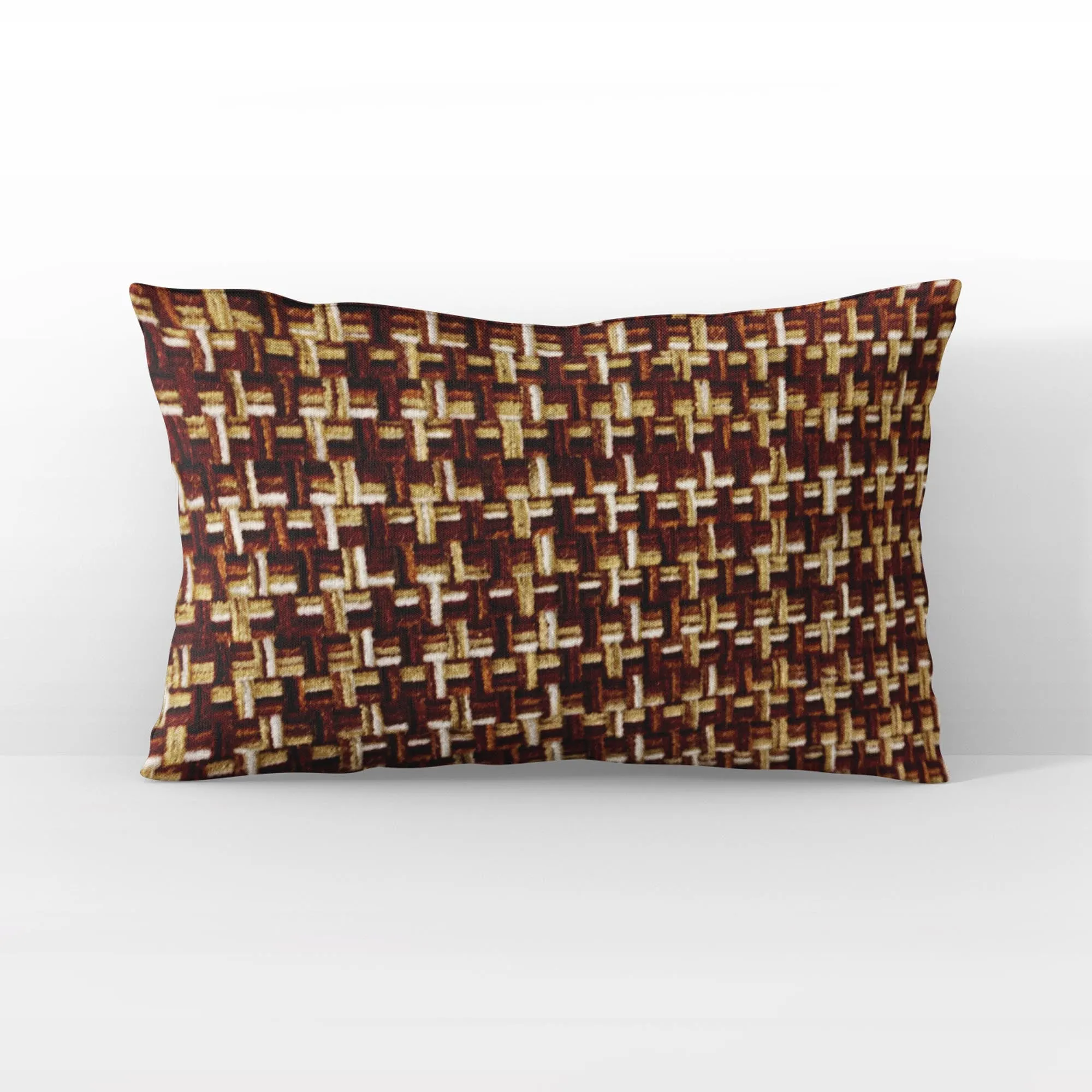 Plutus Brown Beige Earthy Houndstooth Houndstooth Luxury Throw Pillow