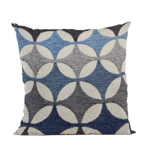 Plutus Gray Blue Biege Coastal Prism Diamonds Luxury Throw Pillow