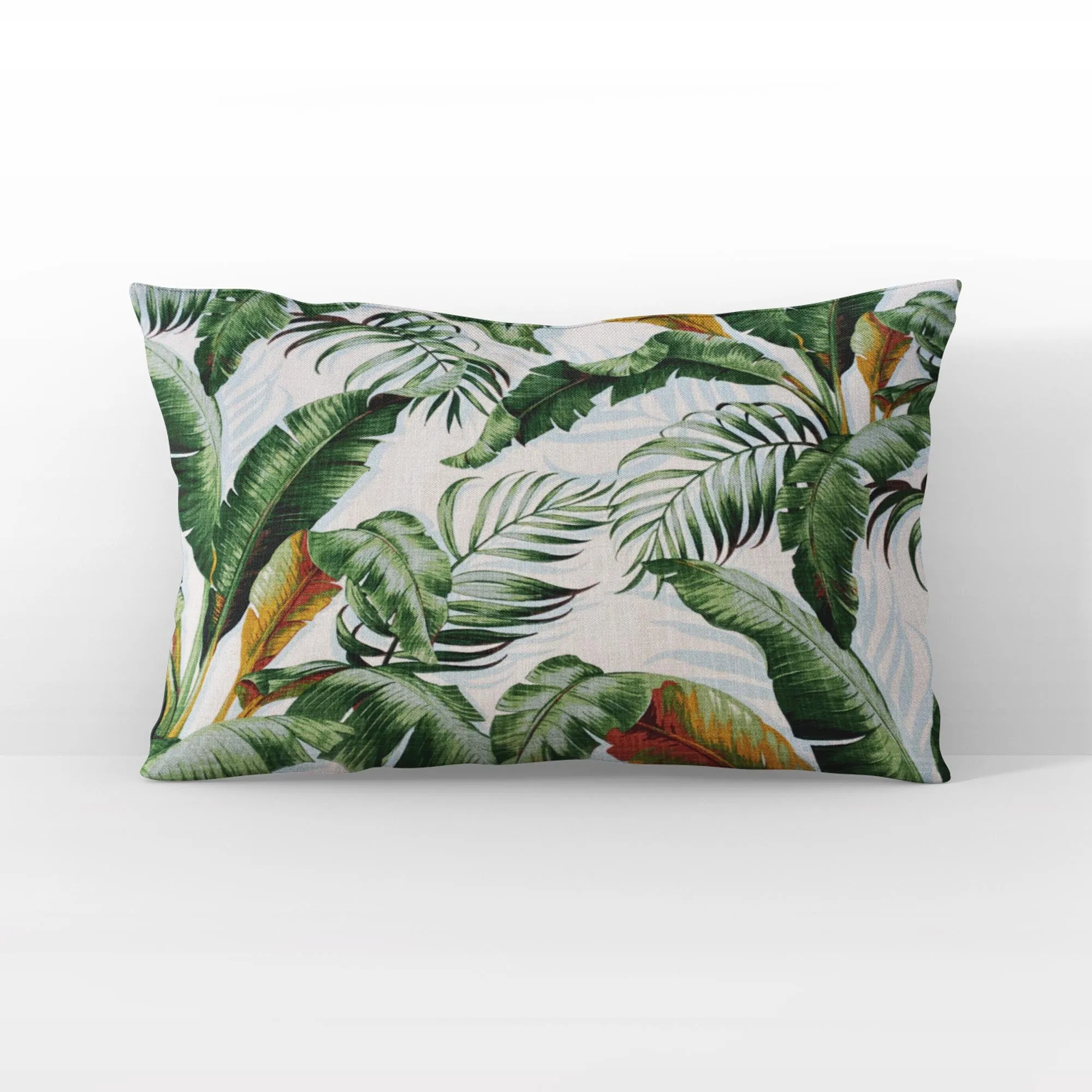 Plutus Green White Leafy Luxe Floral Luxury Throw Pillow