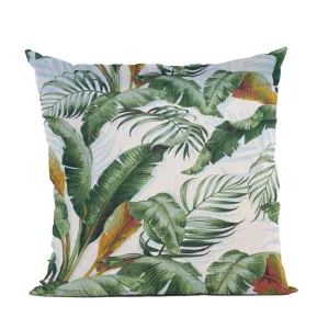 Plutus Green White Leafy Luxe Floral Luxury Throw Pillow