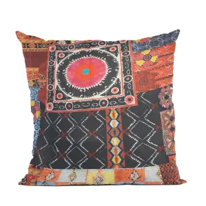 Plutus Multicolor Colorful Mosaic Patch Luxury Throw Pillow