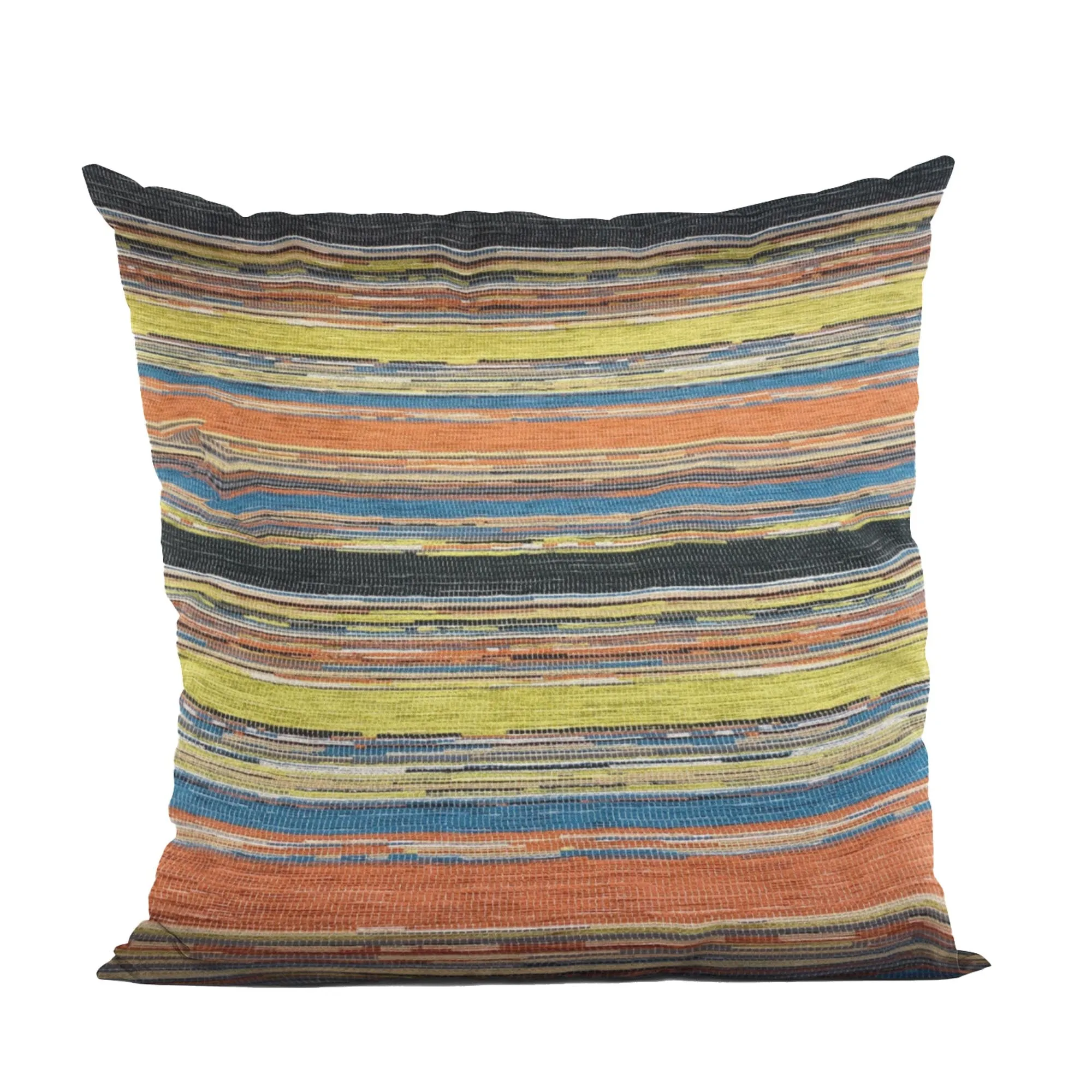 Plutus Yellow Red Black Vibrant Stripe Stripe Luxury Throw Pillow