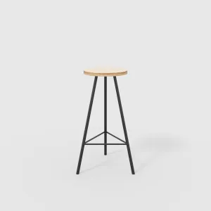 Plywood Bar Stool with Black Nord Base - Plywood Birch