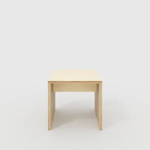 Plywood Side Table with Solid Sides - Plywood Birch - 500(w) x 500(d) x 450(h)