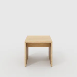 Plywood Side Table with Solid Sides - Plywood Oak - 500(w) x 500(d) x 450(h)