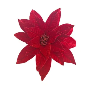 Poinsettia Red Clip-On 40cm