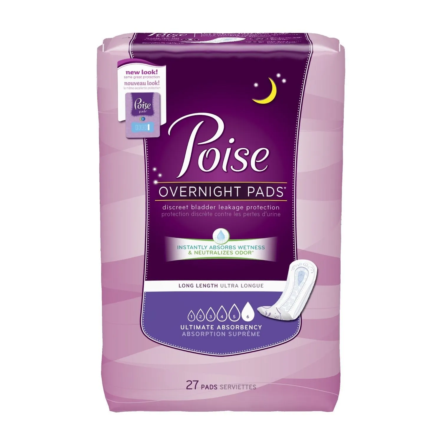 Poise Ultimate Pads - 15 9/10", Case of 108, Heavy Absorbency, Female, Absorb-Loc, Disposable