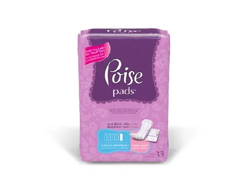 Poise Ultimate Pads - 15 9/10", Case of 108, Heavy Absorbency, Female, Absorb-Loc, Disposable