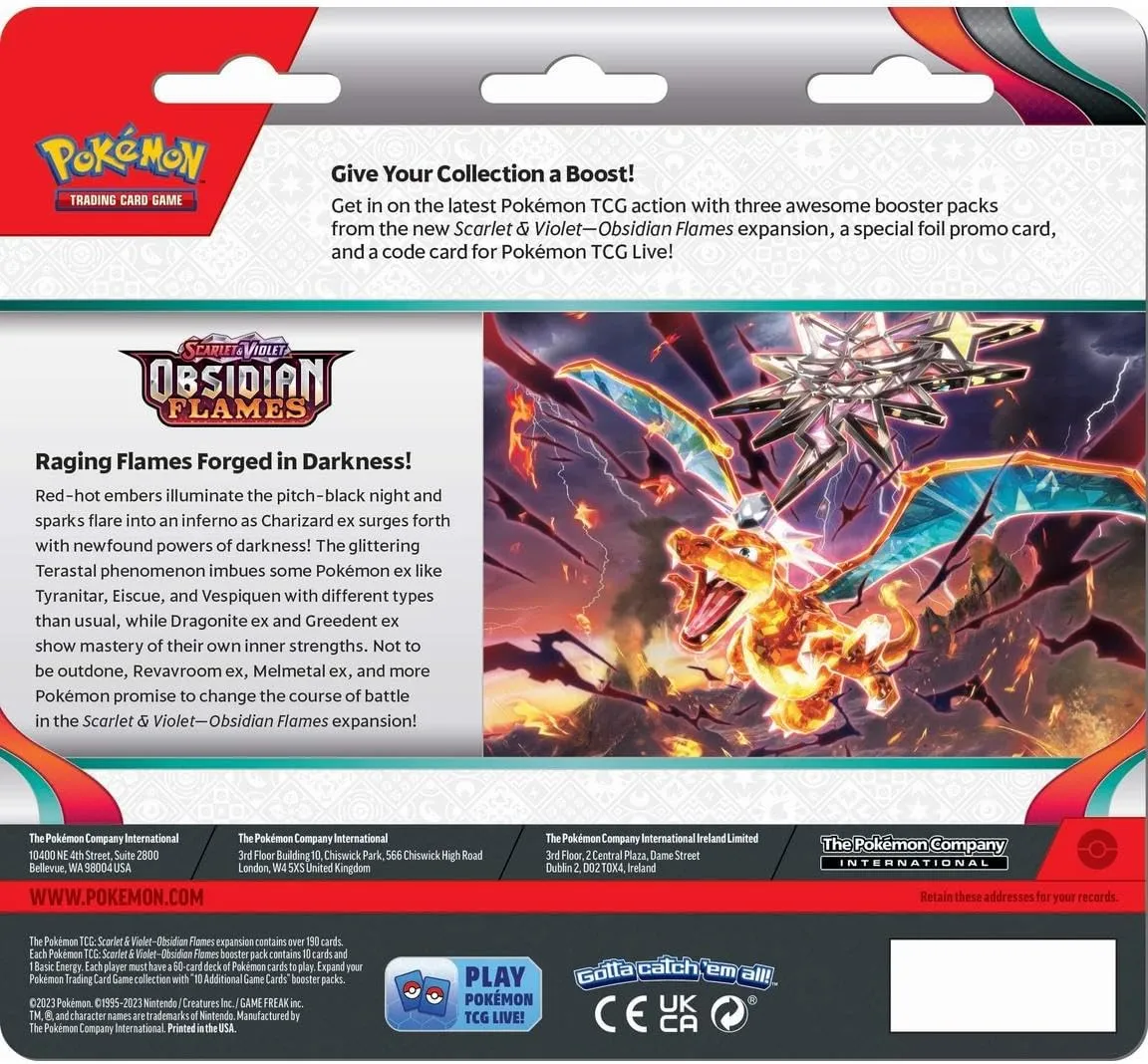 Pokemon Scarlet & Violet Obsidian Flames 3-Pack Blister