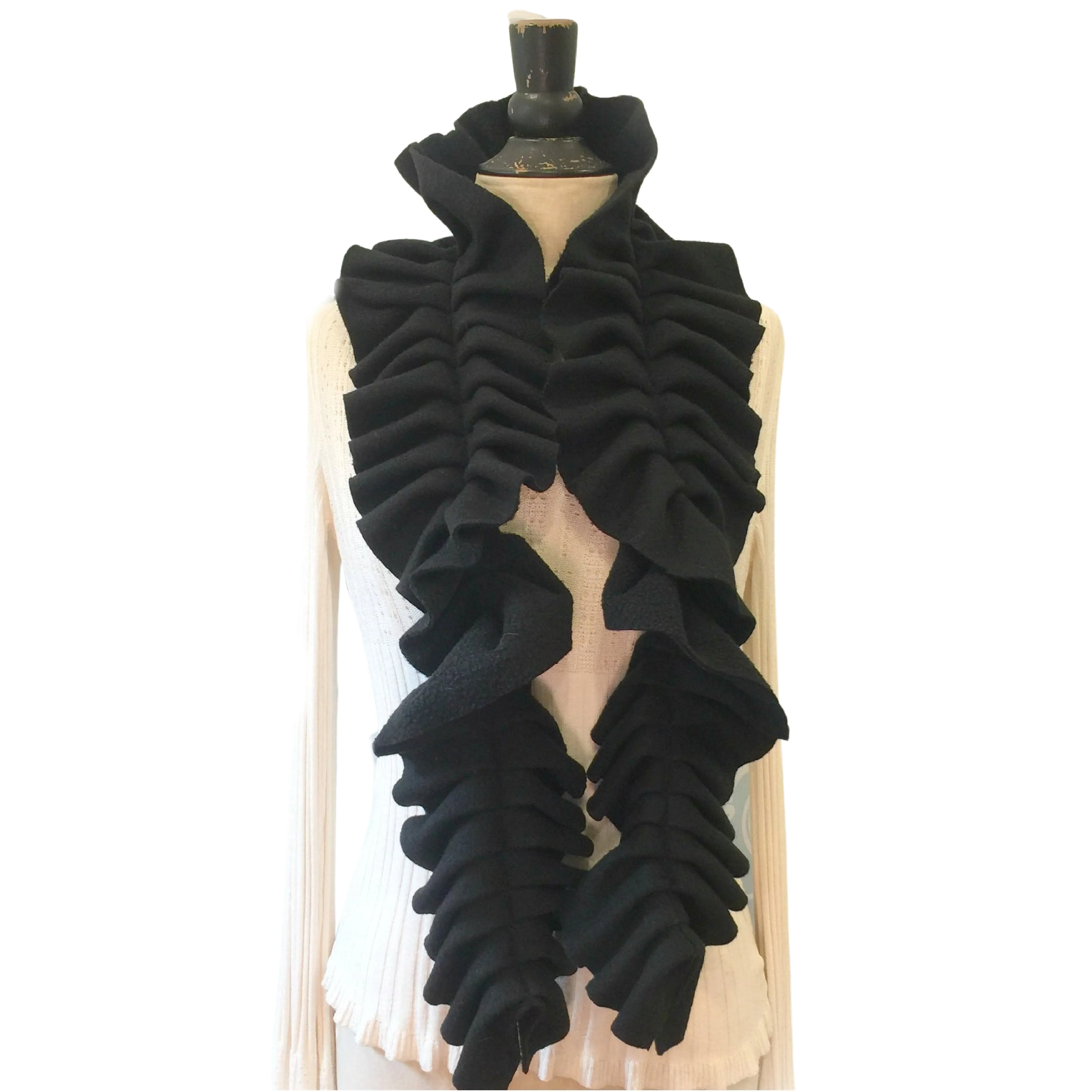 Polar Fleece Ruffle Scarf