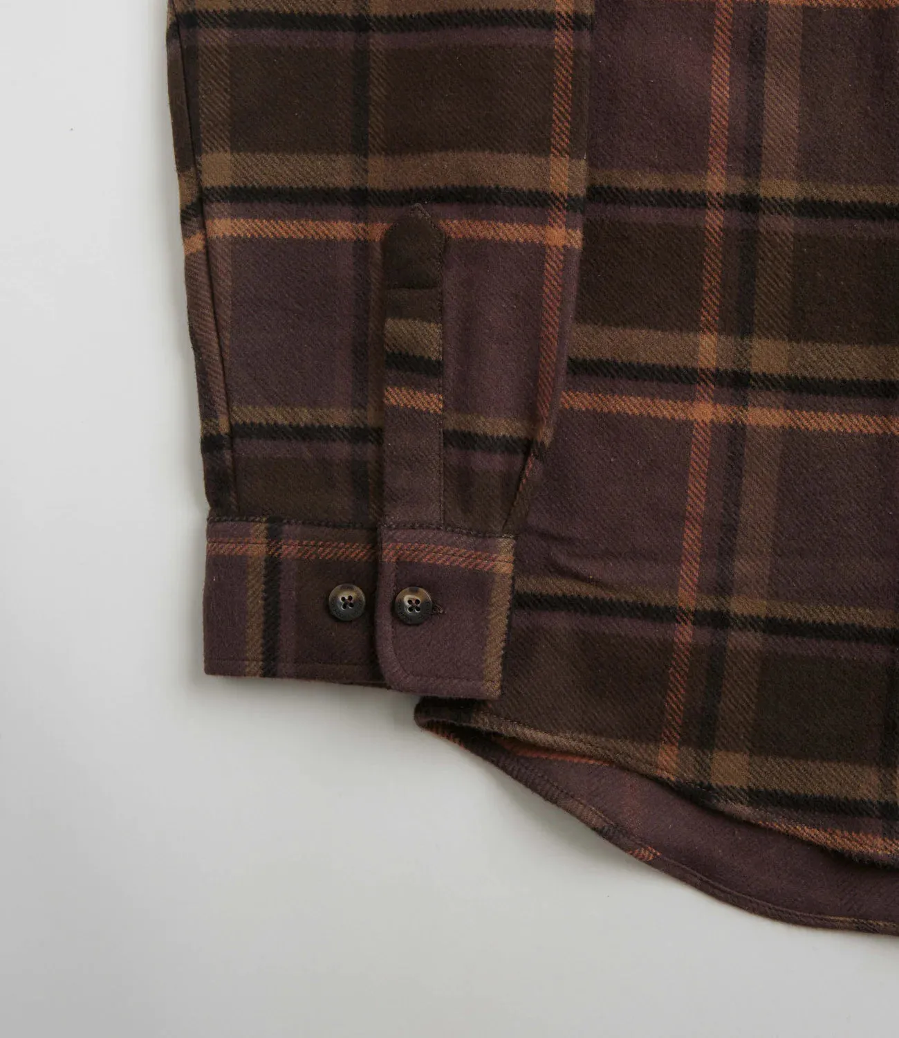 Polar Mike LS Shirt Flannel: Brown/Mauve