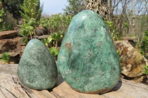 Polished Fuchsite Quartz Standing Free Forms x 12 From Madagascar