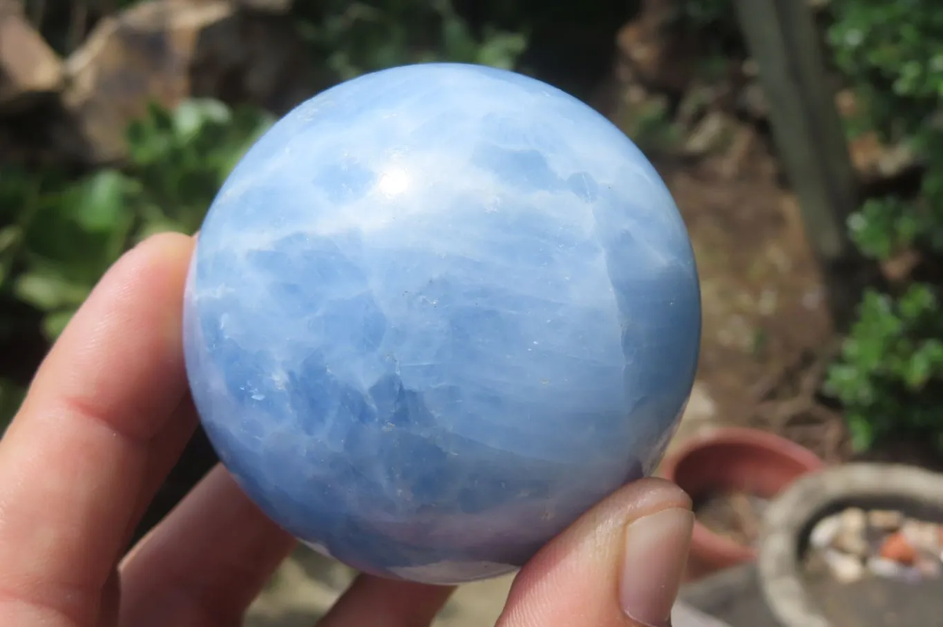 Polished Medium Blue Calcite Spheres - Sold per Item - From Madagascar