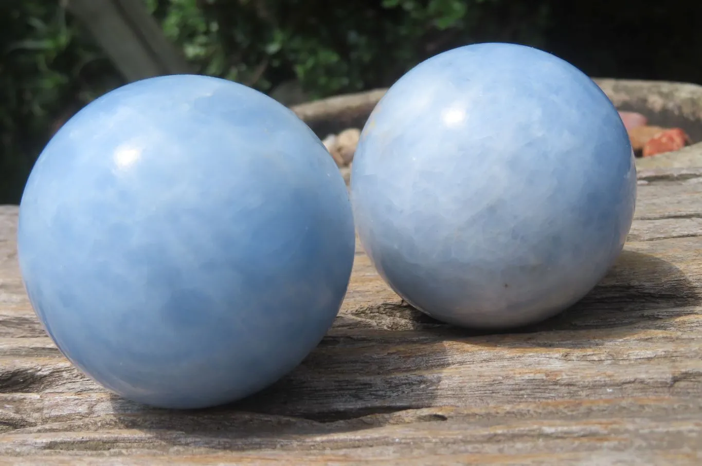 Polished Medium Blue Calcite Spheres - Sold per Item - From Madagascar