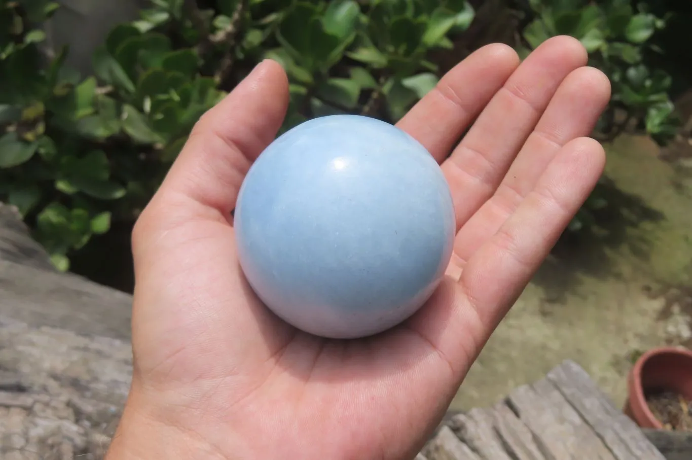 Polished Medium Blue Calcite Spheres - Sold per Item - From Madagascar