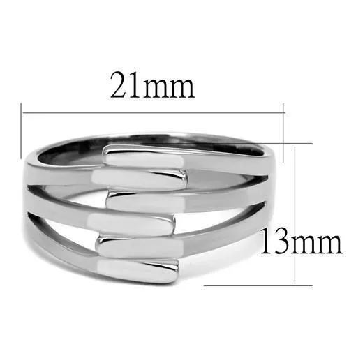 polished (no plating) Stainless Steel Ring with No Stone for Women Style TK2660